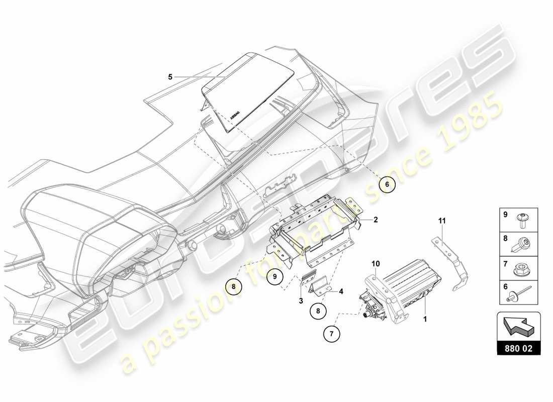 lamborghini centenario coupe (2017) airbag unit part diagram