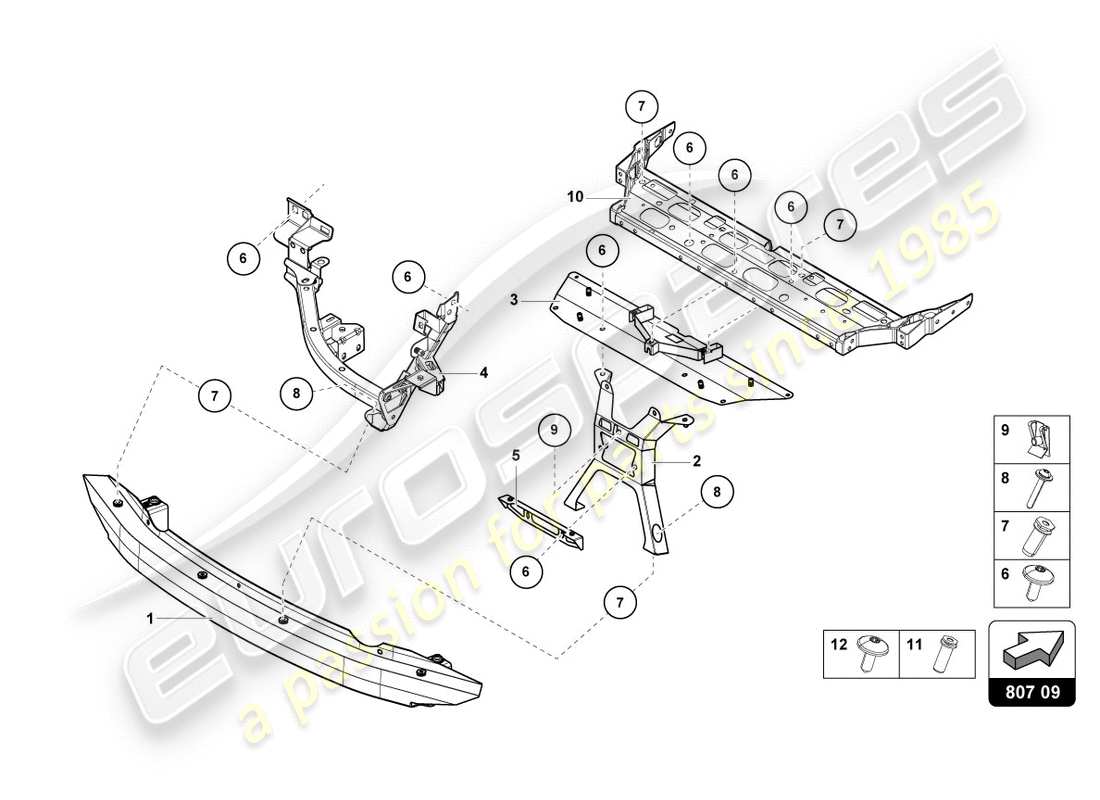 lamborghini performante coupe (2018) bumper carrier rear part diagram