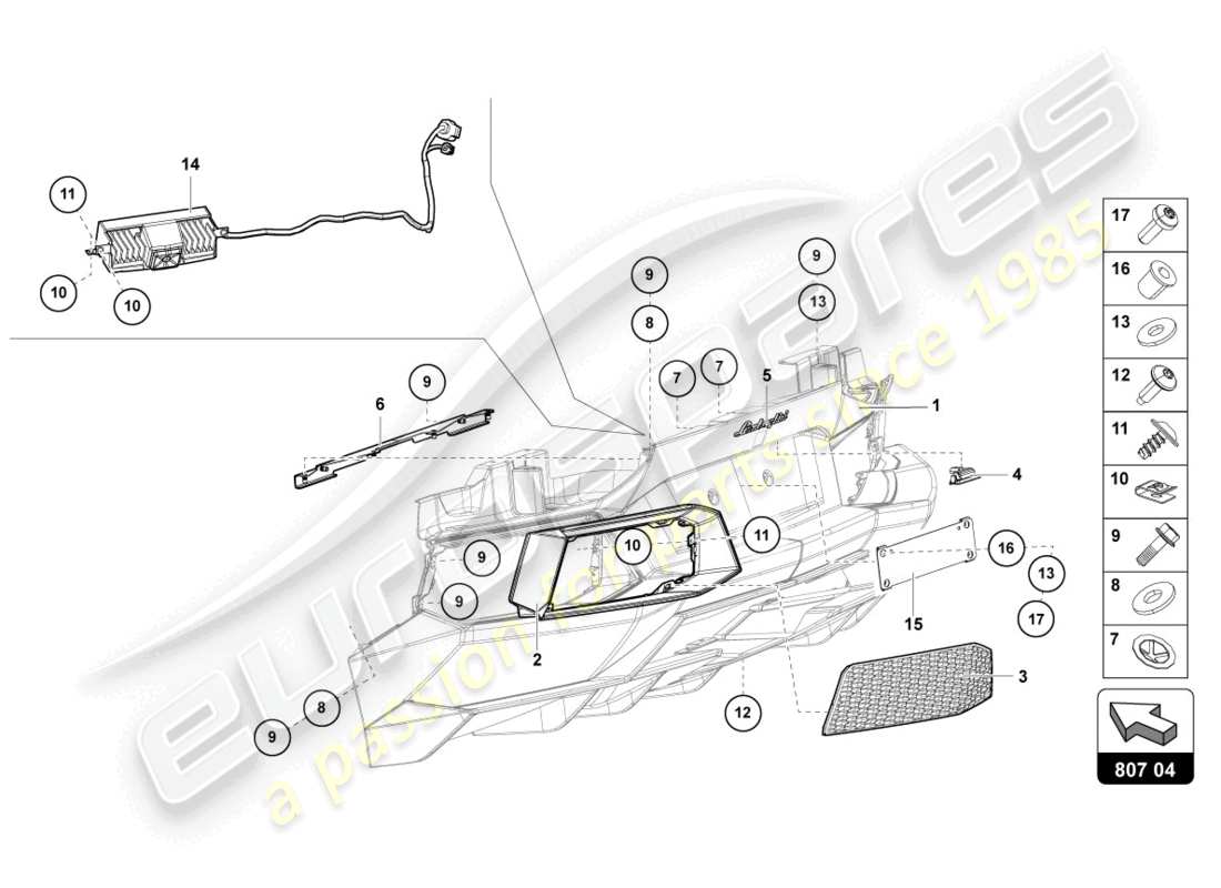 lamborghini lp700-4 roadster (2015) bumper, complete part diagram