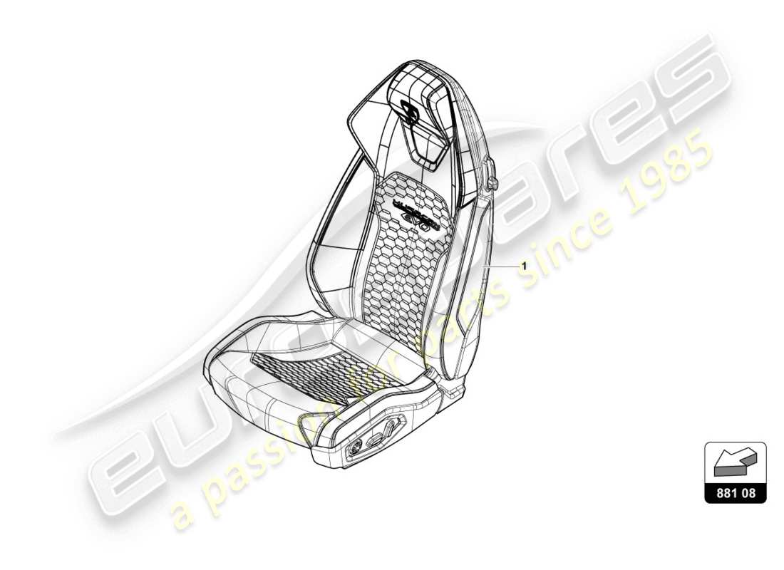 lamborghini evo coupe (2020) seat part diagram