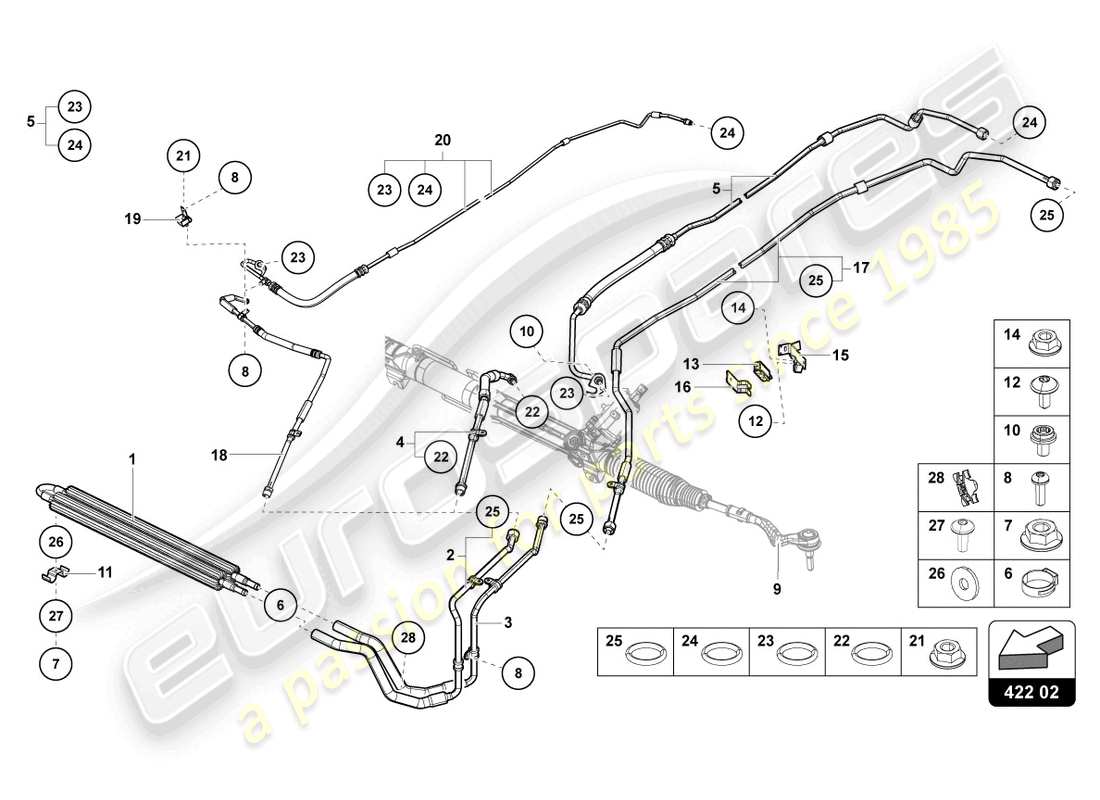 a part diagram from the lamborghini aventador lp740-4 s parts catalogue