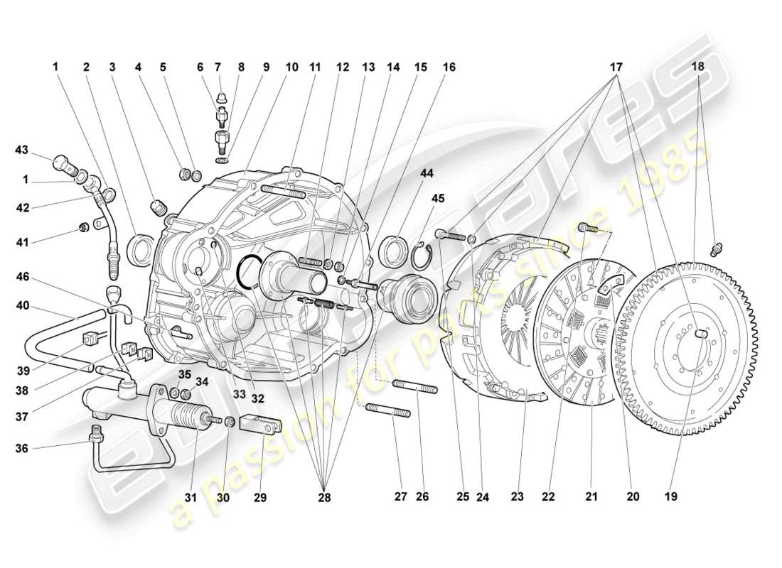 lamborghini murcielago coupe (2004) coupling lhd part diagram