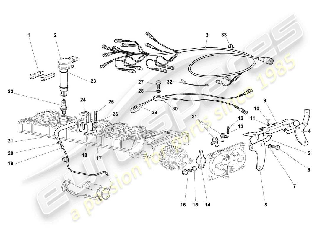 lamborghini murcielago coupe (2004) spark plug part diagram