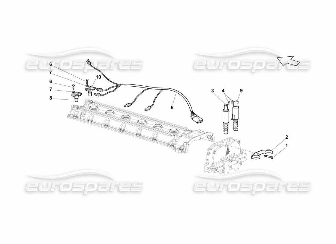 lamborghini murcielago lp670 phase sensors rh cyl head part diagram