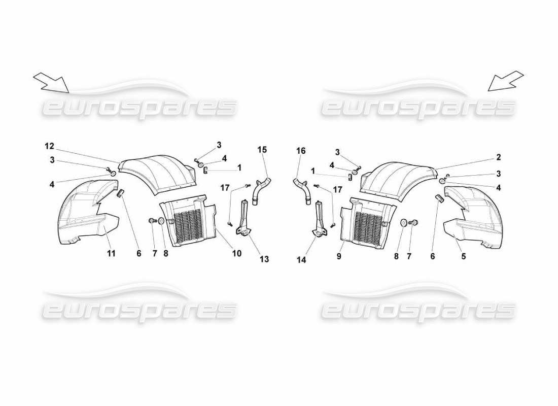 lamborghini murcielago lp670 rear wheelhouse part diagram