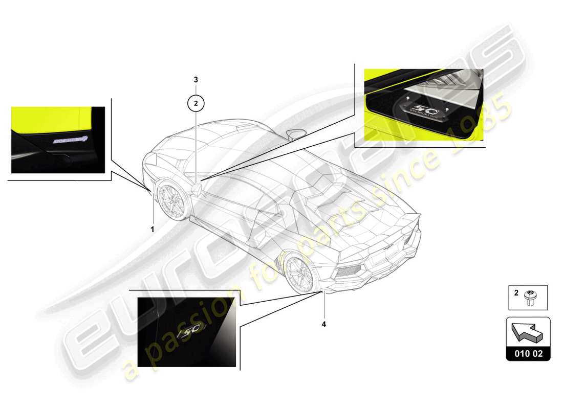 lamborghini lp720-4 roadster 50 (2014) type plates part diagram