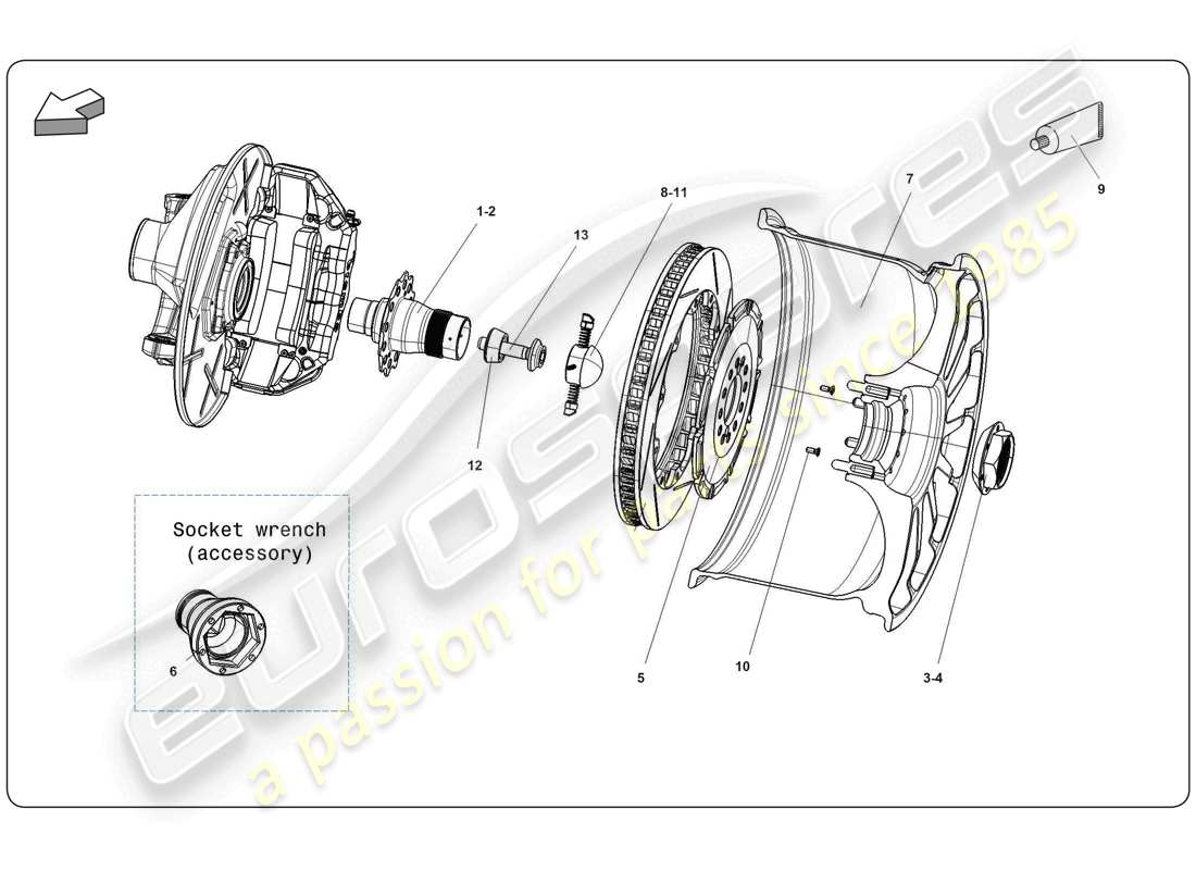 lamborghini super trofeo (2009-2014) front monolock system kit part diagram