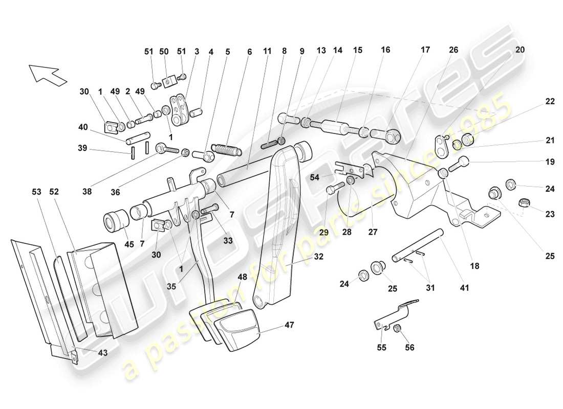 lamborghini murcielago roadster (2006) brake servo part diagram