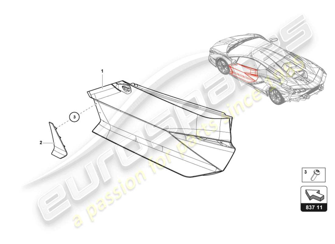 lamborghini sian (2021) door part diagram