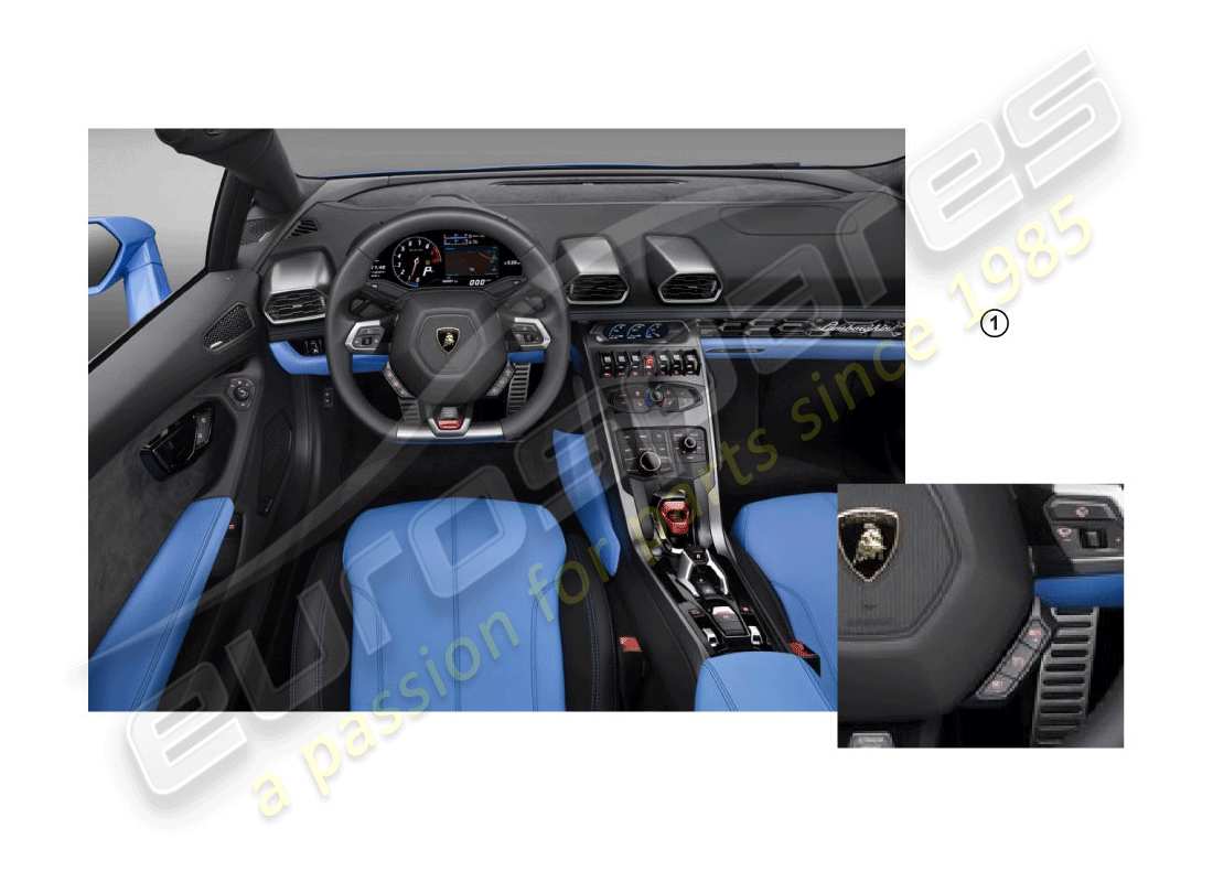 lamborghini huracan lp610-4 spider (accessories) installation kit part diagram