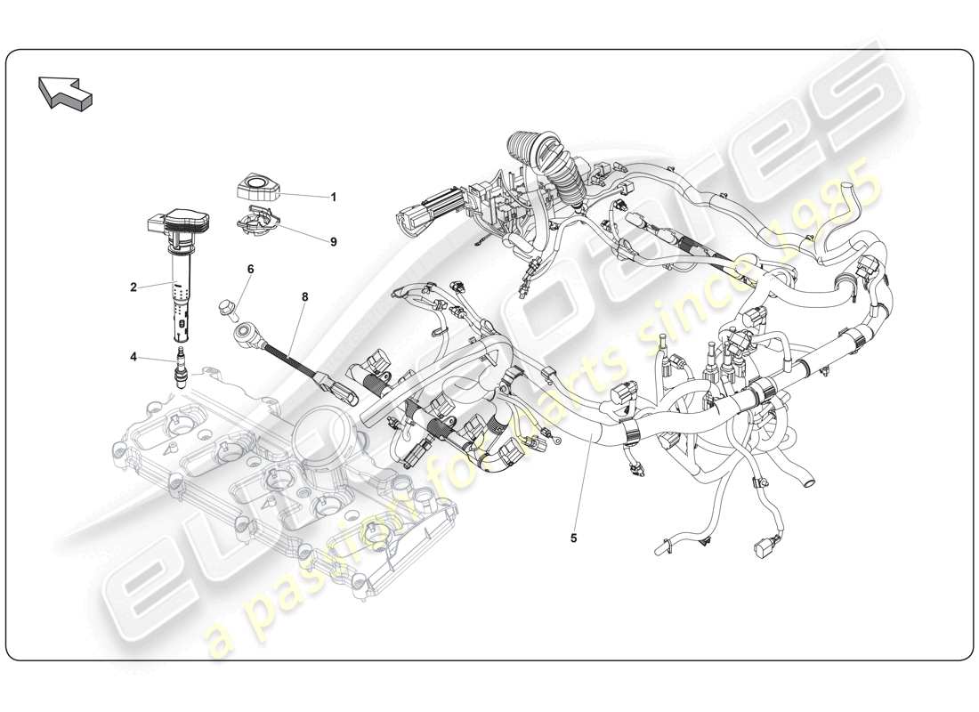 lamborghini super trofeo (2009-2014) ignition system part diagram