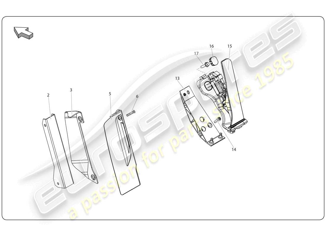 lamborghini super trofeo (2009-2014) pedal part diagram