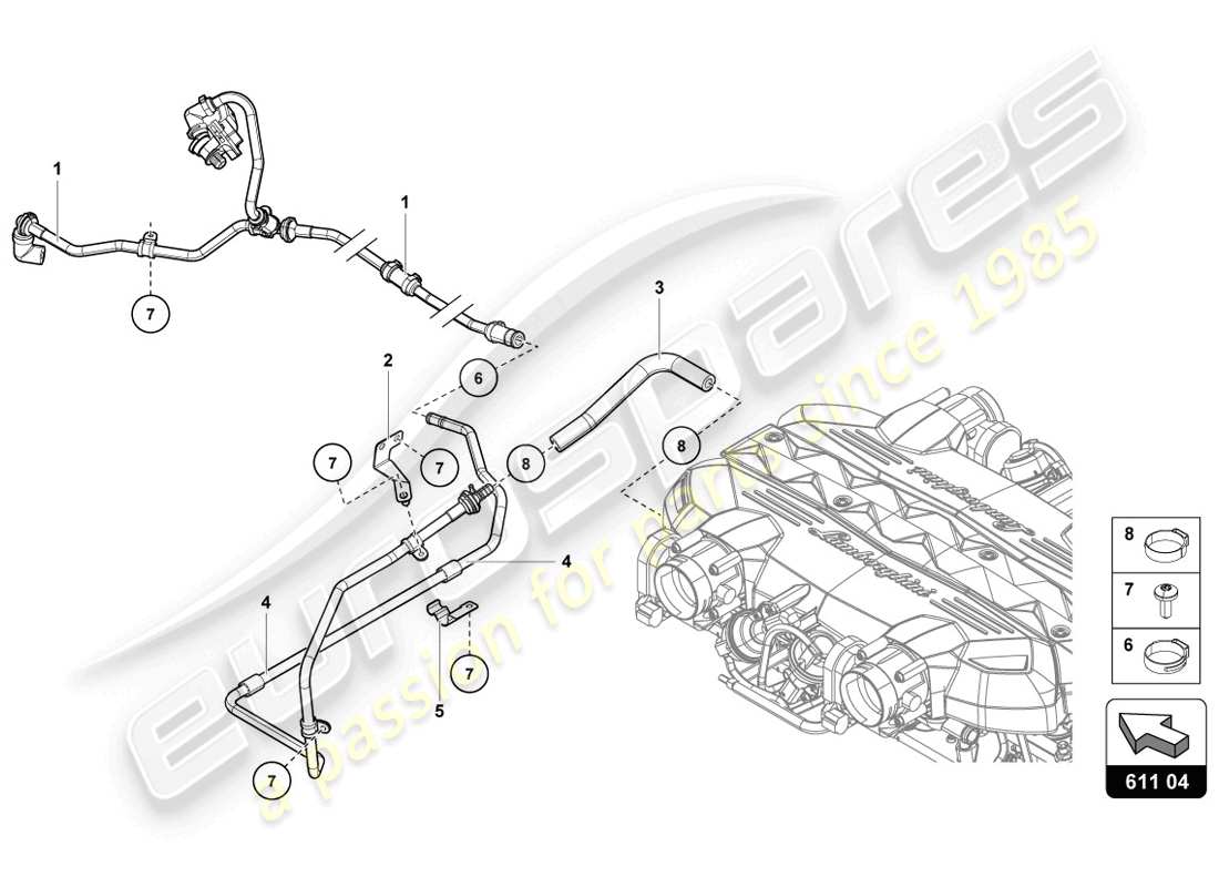 lamborghini lp720-4 coupe 50 (2014) vacuum hoses part diagram