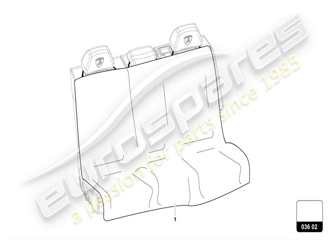 lamborghini urus (accessories) seat pad part diagram