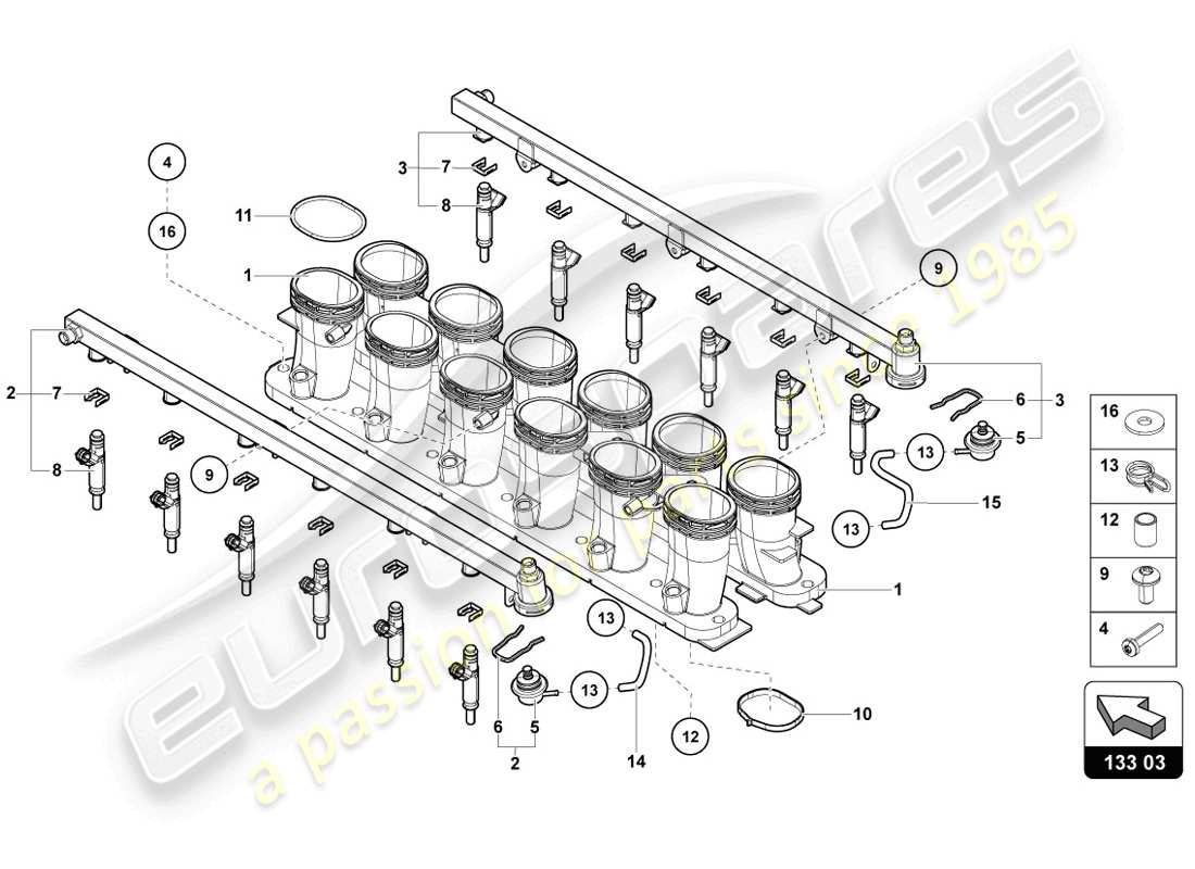 lamborghini lp720-4 coupe 50 (2014) intake manifold part diagram