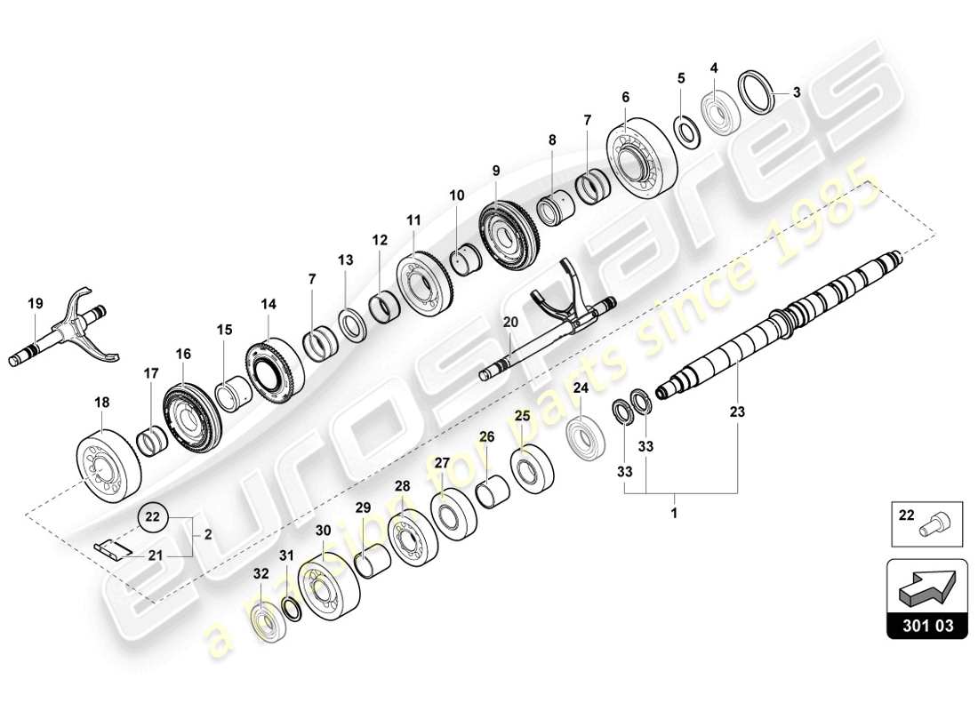 lamborghini lp720-4 coupe 50 (2014) reduction gearbox shaft part diagram