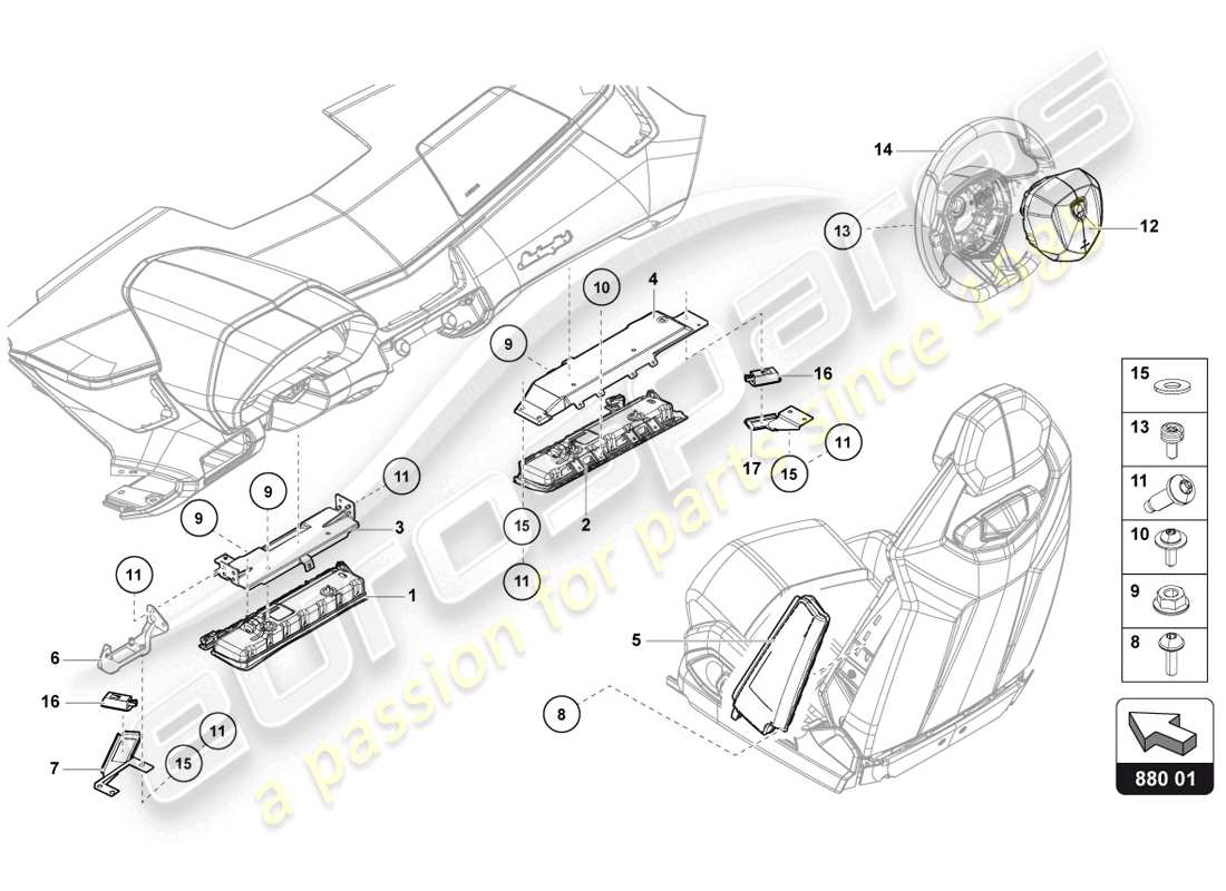 lamborghini lp720-4 coupe 50 (2014) airbag unit part diagram