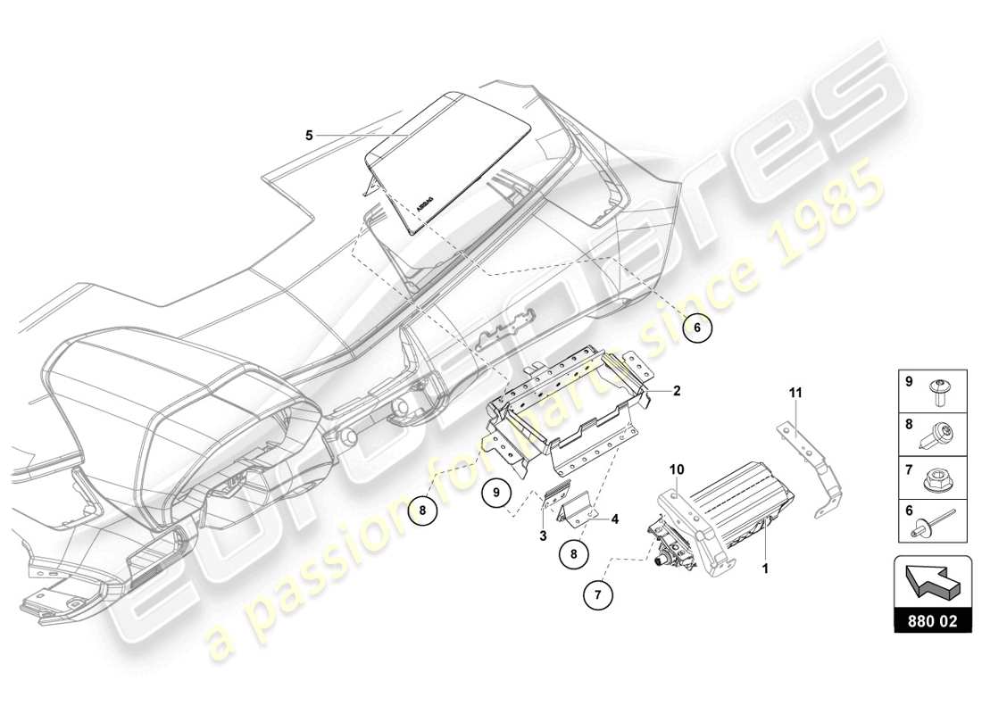 lamborghini lp720-4 coupe 50 (2014) airbag unit part diagram