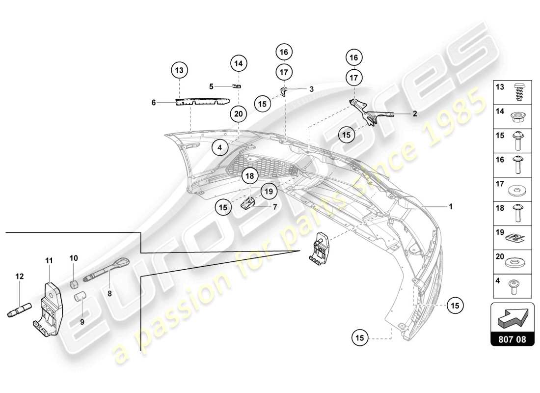 lamborghini lp720-4 coupe 50 (2014) bumper part diagram