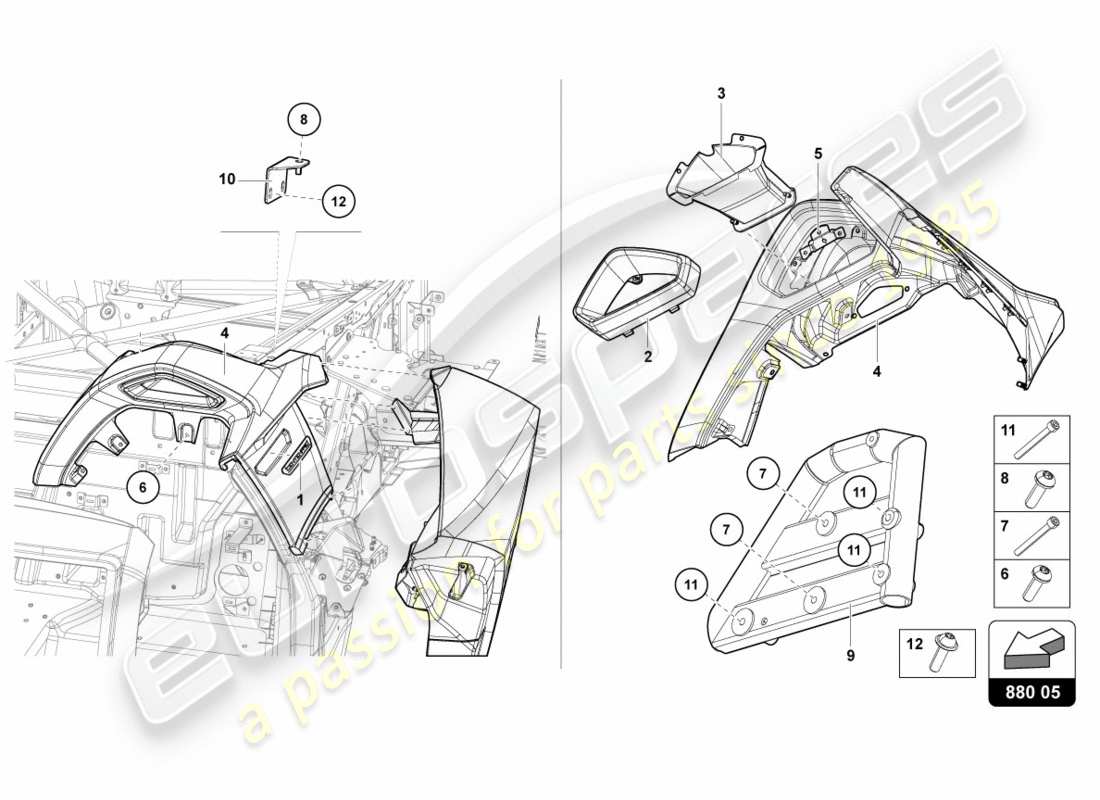 lamborghini centenario roadster (2017) overroll protection part diagram