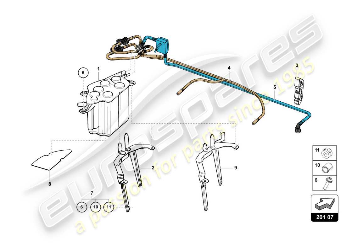 lamborghini centenario roadster (2017) activated carbon filter system part diagram