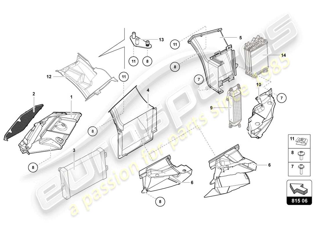 lamborghini lp770-4 svj roadster (2020) air duct cardboard part diagram