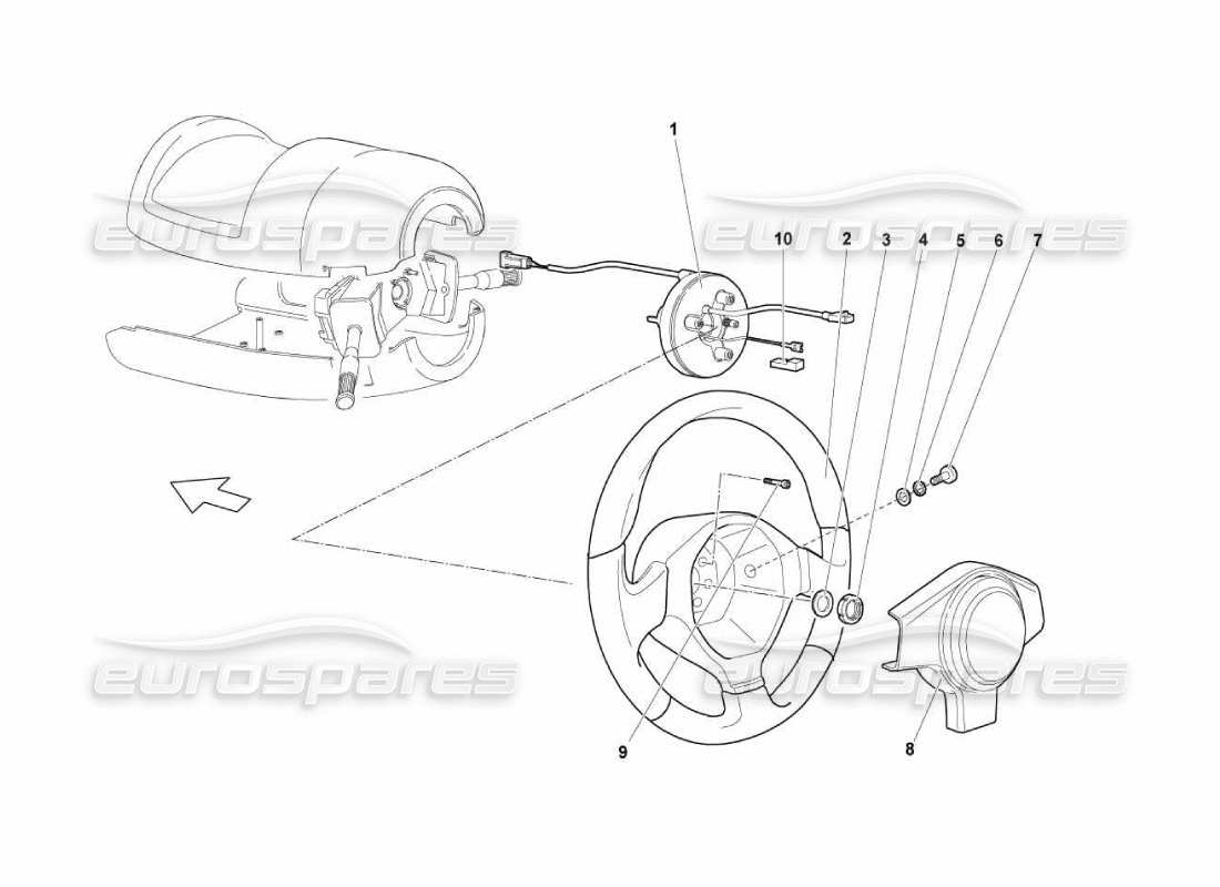 lamborghini murcielago lp670 steering parts diagram