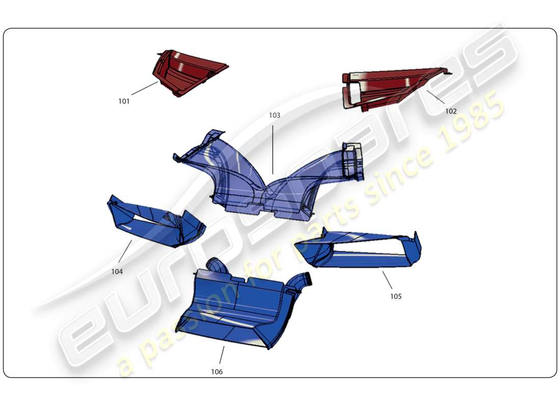 lamborghini super trofeo (2009-2014) airduct middle cooler part diagram