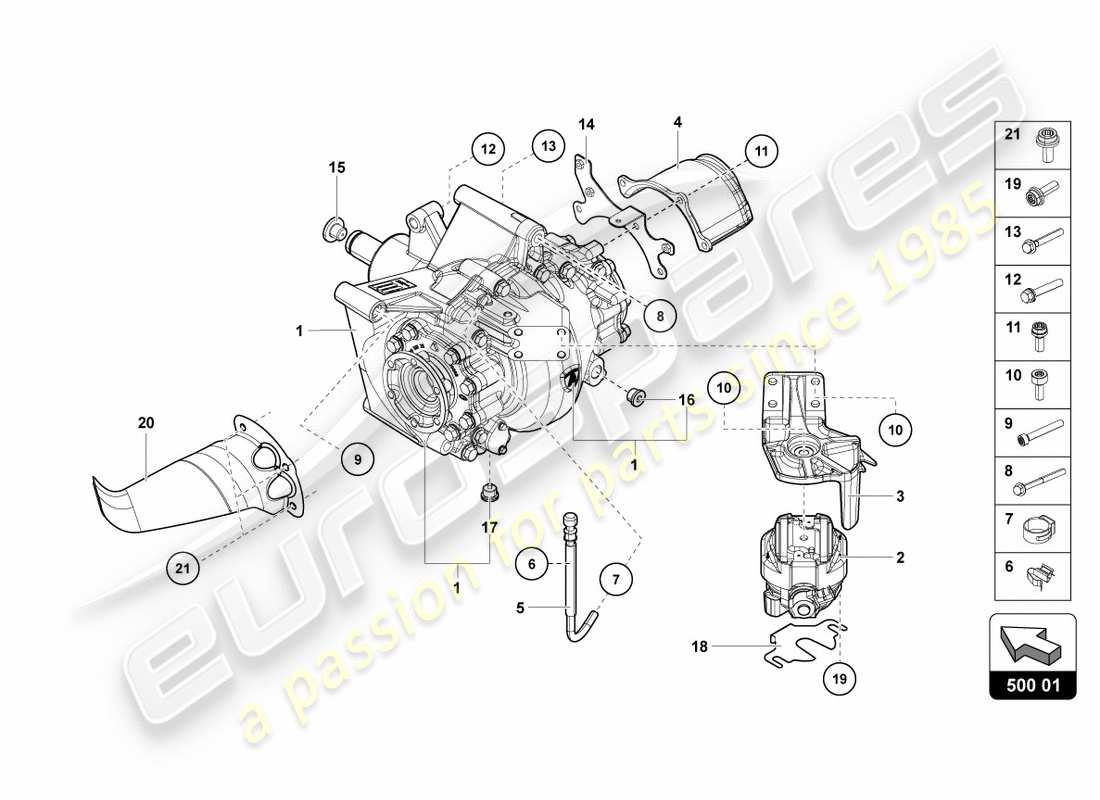 lamborghini centenario roadster (2017) differential rear part diagram