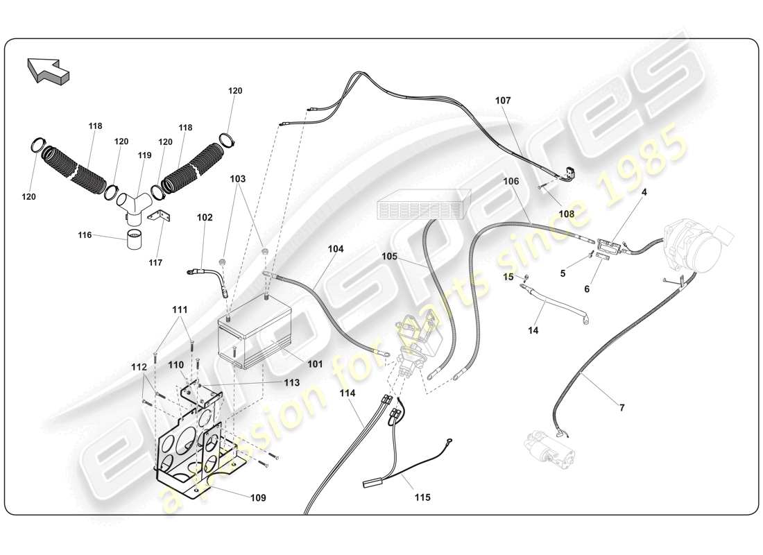 lamborghini super trofeo (2009-2014) electrics part diagram