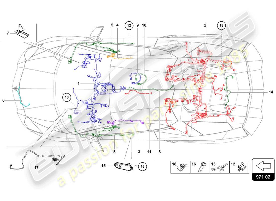 lamborghini lp720-4 coupe 50 (2014) wiring looms part diagram