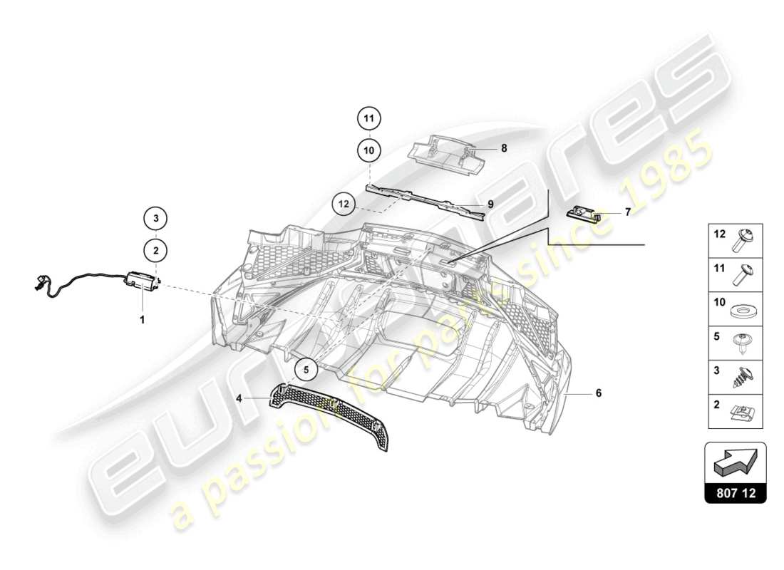 lamborghini lp750-4 sv coupe (2015) bumper, complete part diagram