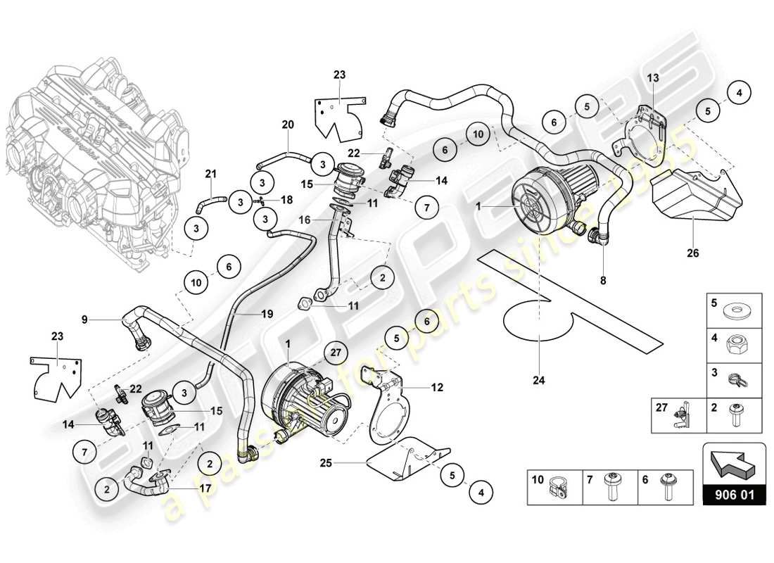 lamborghini lp720-4 coupe 50 (2014) secondary air pump part diagram