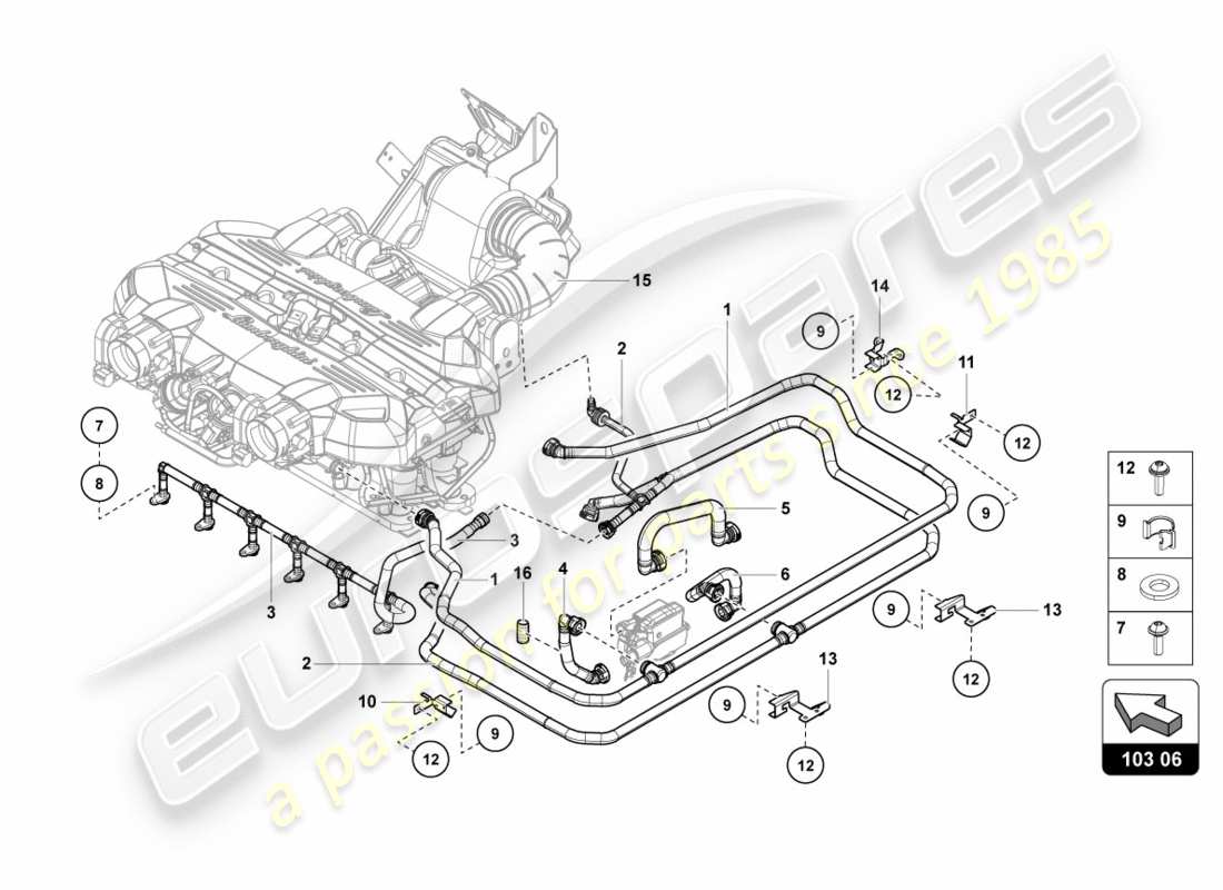 lamborghini lp700-4 coupe (2012) ventilation for cylinder head cover until vin cla00324 part diagram