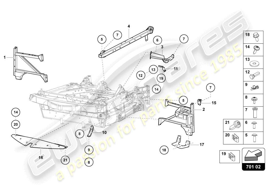 lamborghini lp720-4 coupe 50 (2014) trim frame front part part diagram