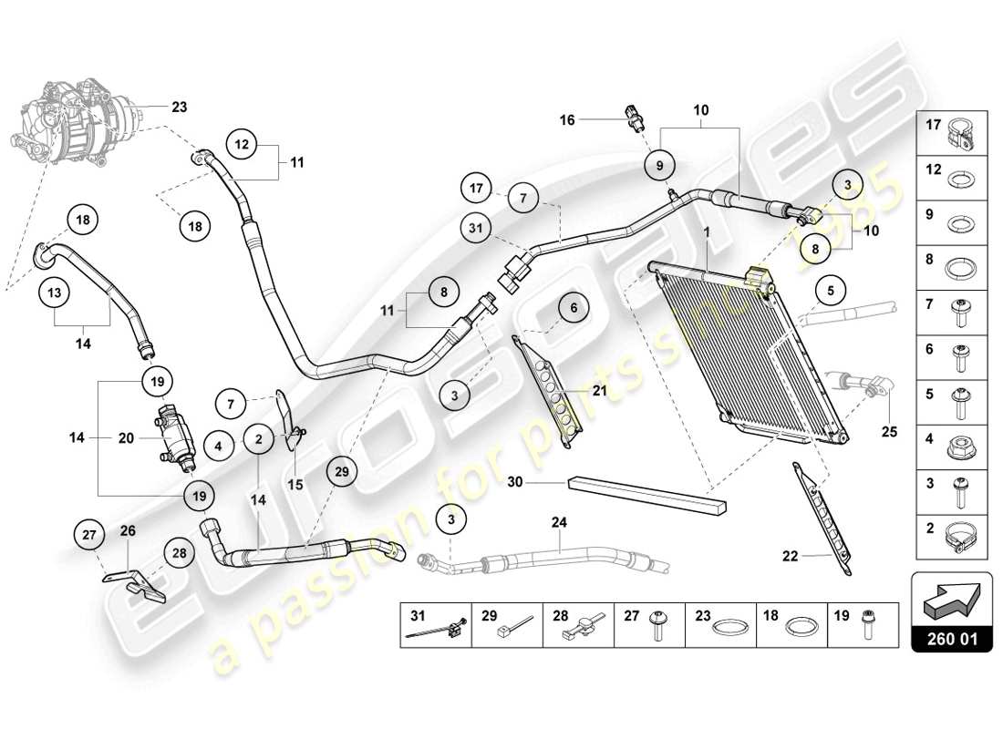 lamborghini lp720-4 coupe 50 (2014) a/c condenser part diagram