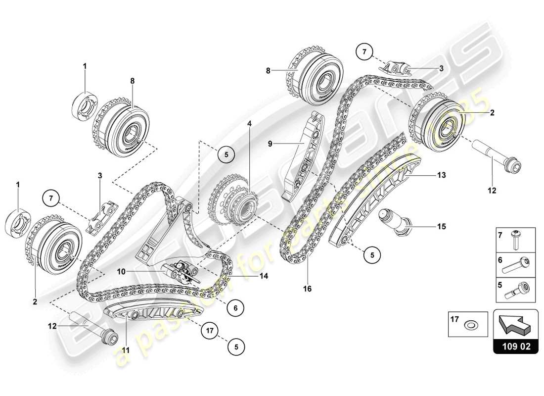 lamborghini lp720-4 coupe 50 (2014) timing chain part diagram