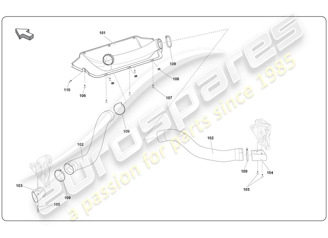 lamborghini super trofeo (2009-2014) gtr brake cooling part diagram