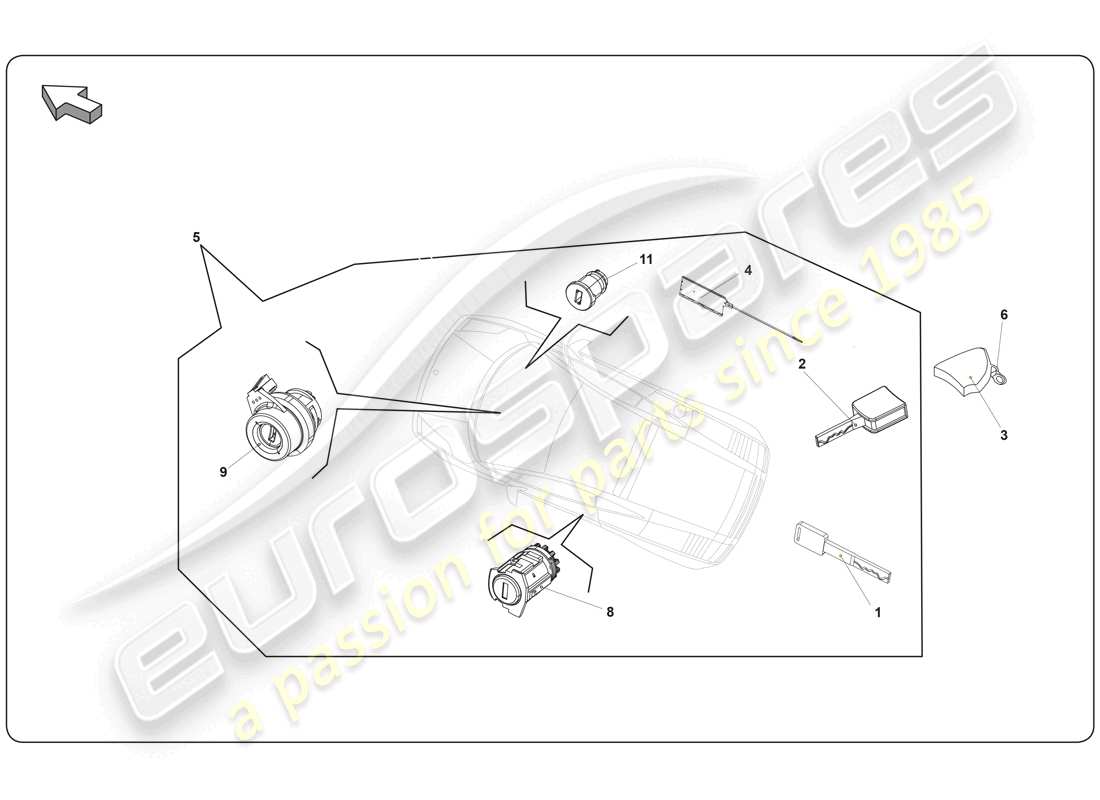 lamborghini super trofeo (2009-2014) interior part diagram