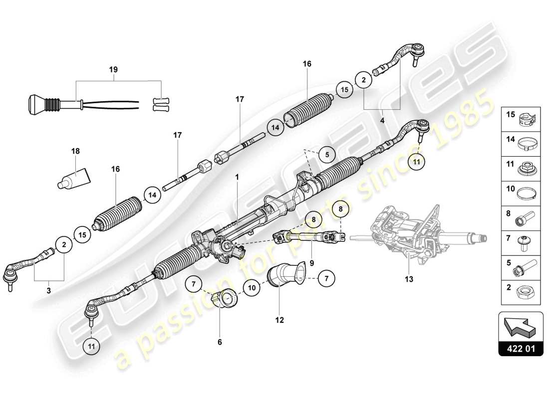 lamborghini lp720-4 coupe 50 (2014) steering rod part diagram