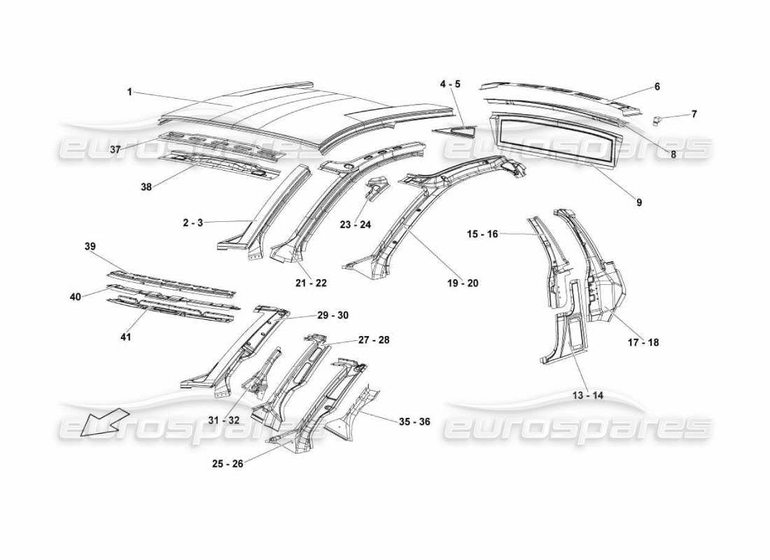 lamborghini murcielago lp670 frame elements part diagram