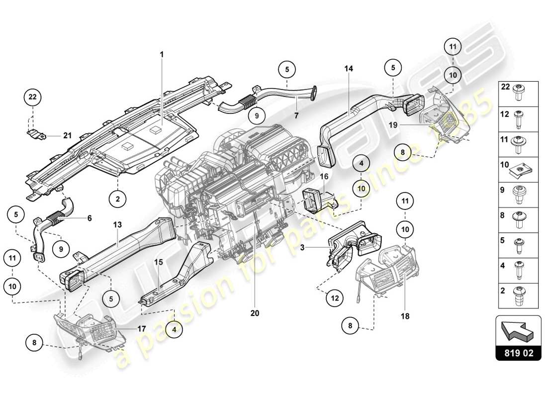 lamborghini lp720-4 coupe 50 (2014) air guide channel part diagram