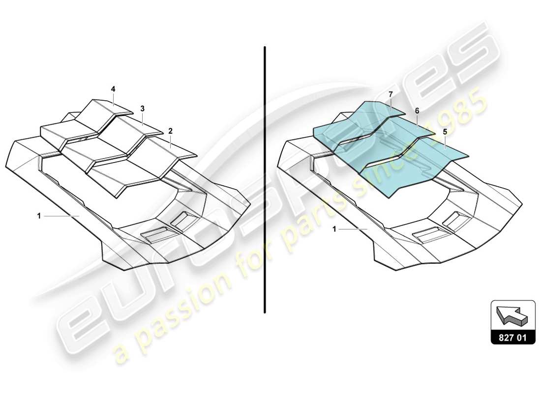 lamborghini lp720-4 coupe 50 (2014) engine cover with insp. cover part diagram