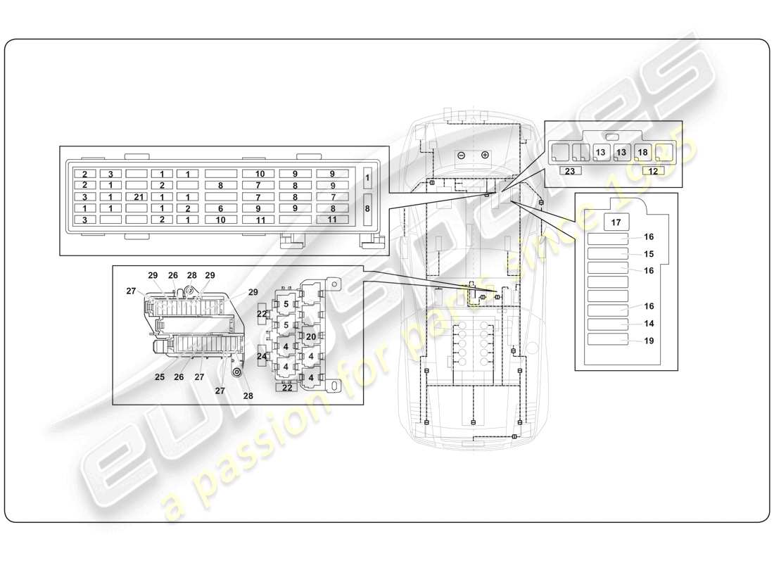 lamborghini super trofeo (2009-2014) electrical system part diagram