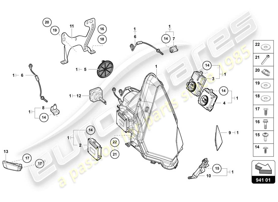 lamborghini lp720-4 coupe 50 (2014) headlights part diagram