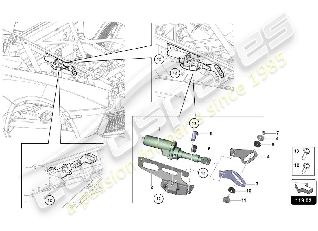 lamborghini lp720-4 coupe 50 (2014) motor for wind deflector part diagram