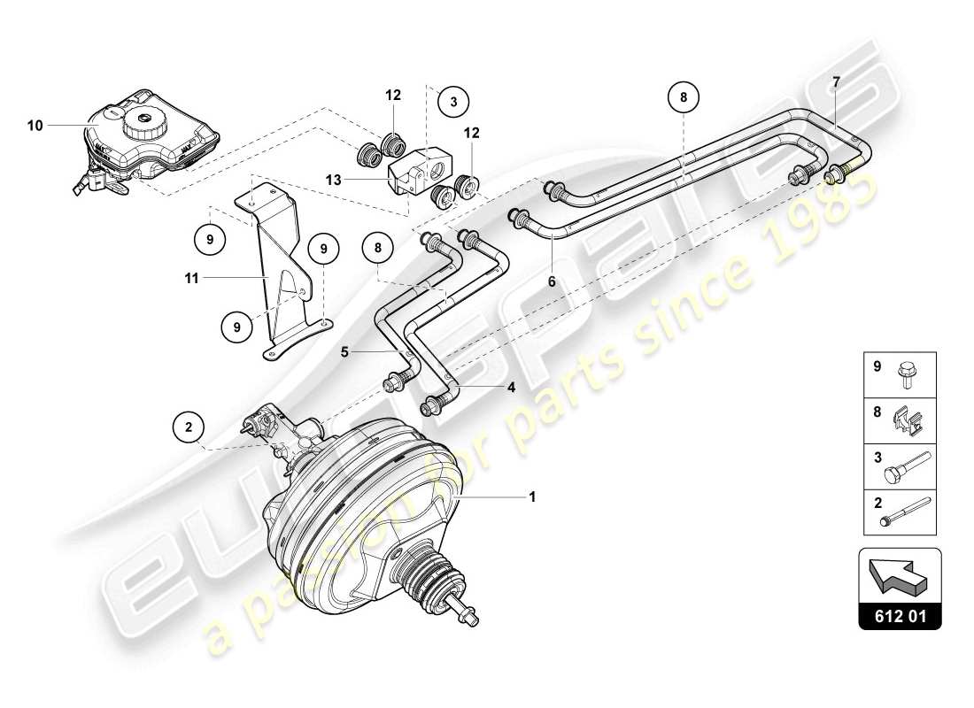 lamborghini lp720-4 coupe 50 (2014) brake servo part diagram