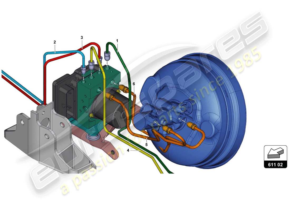 lamborghini lp720-4 coupe 50 (2014) brake servo, pipes and vacuum system part diagram