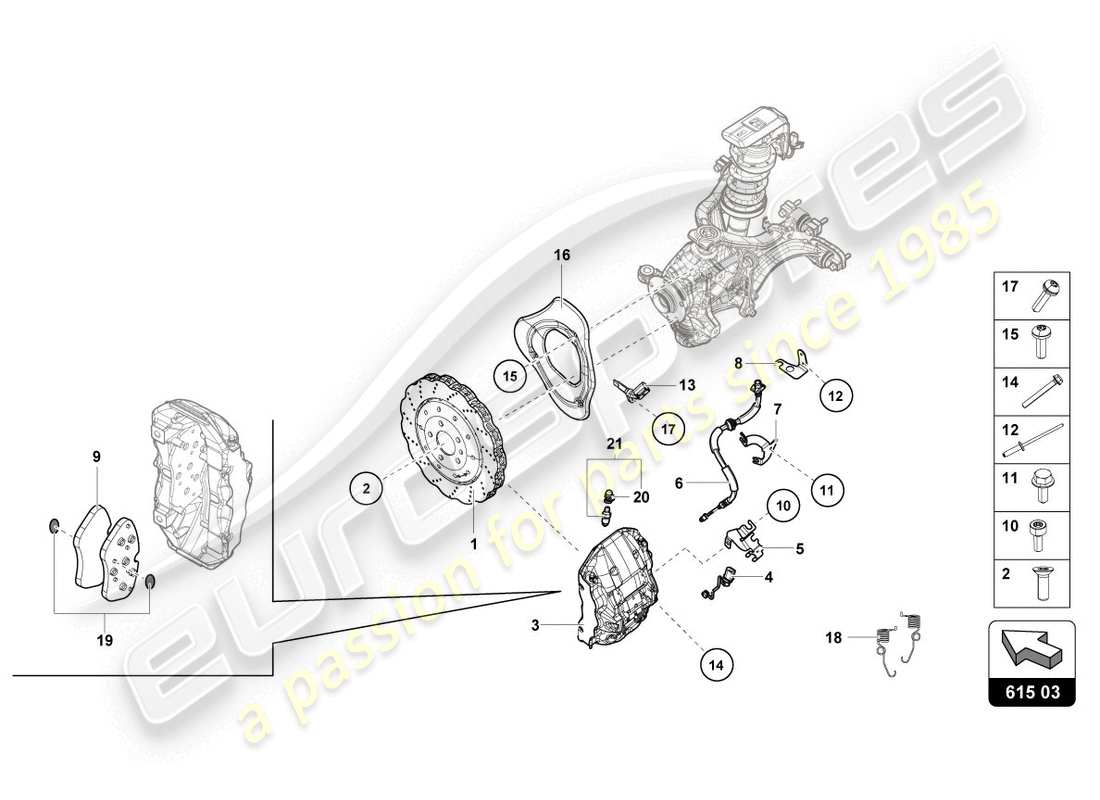 lamborghini evo coupe 2wd (2020) brake disc (vented) part diagram