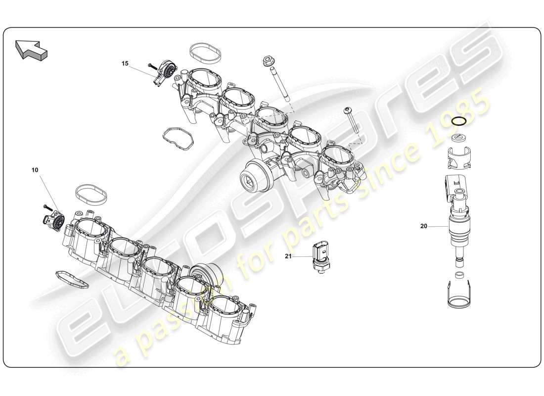 lamborghini super trofeo (2009-2014) intake manifold part diagram